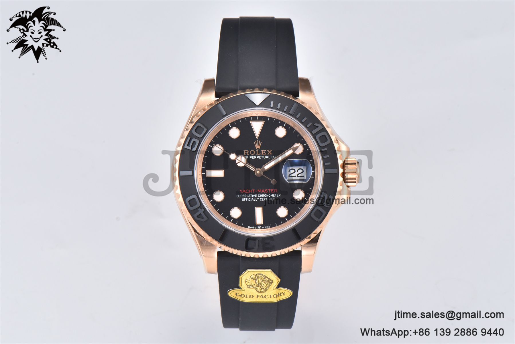 Yacht-Master 126655 Gold Factory 1:1 Best Edition Black Ceramic Bezel on Oysterflex Strap VR3235 (Tungsten Heavy Version) - Image 3