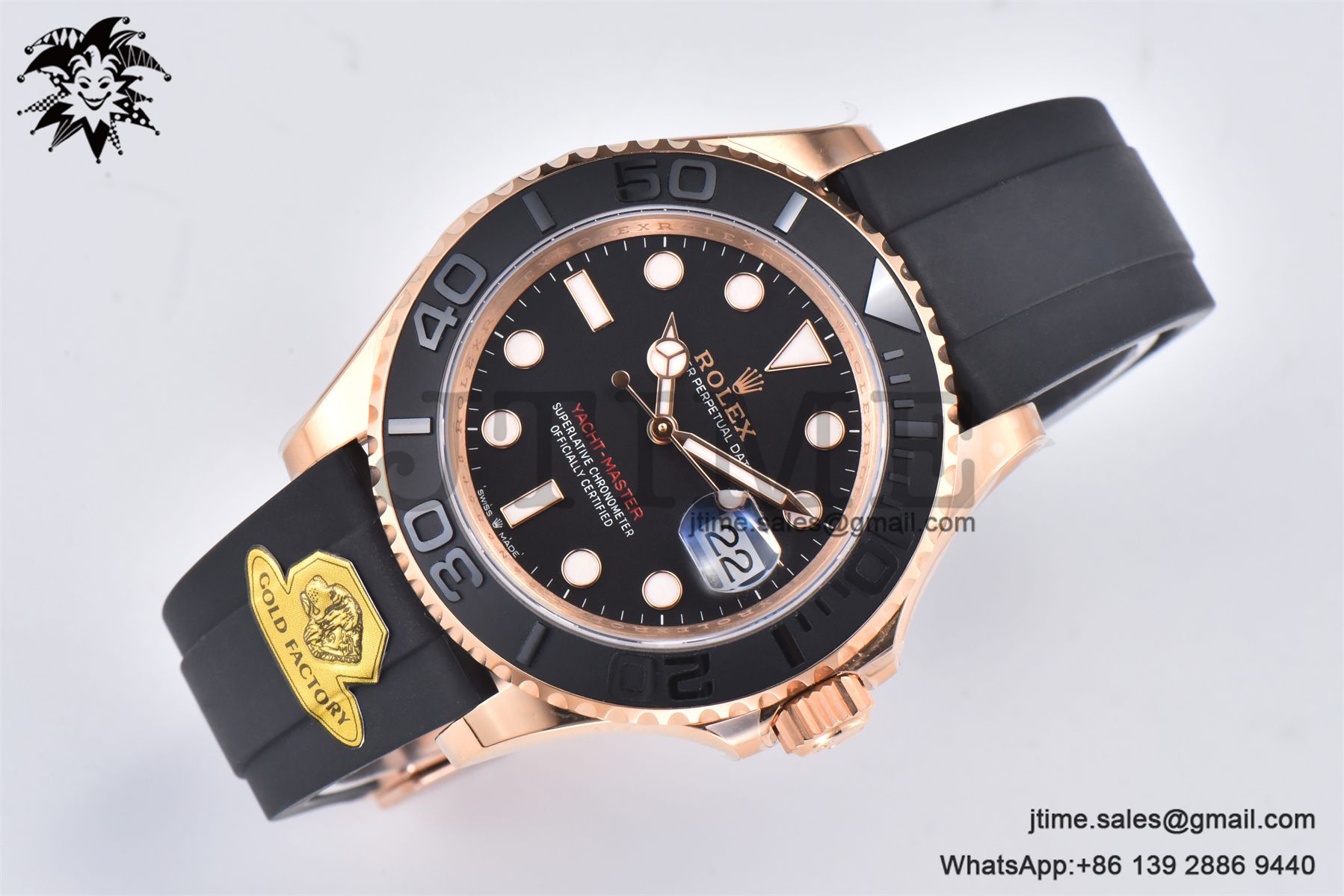 Yacht-Master 126655 Gold Factory 1:1 Best Edition Black Ceramic Bezel on Oysterflex Strap VR3235 (Tungsten Heavy Version) - Image 4