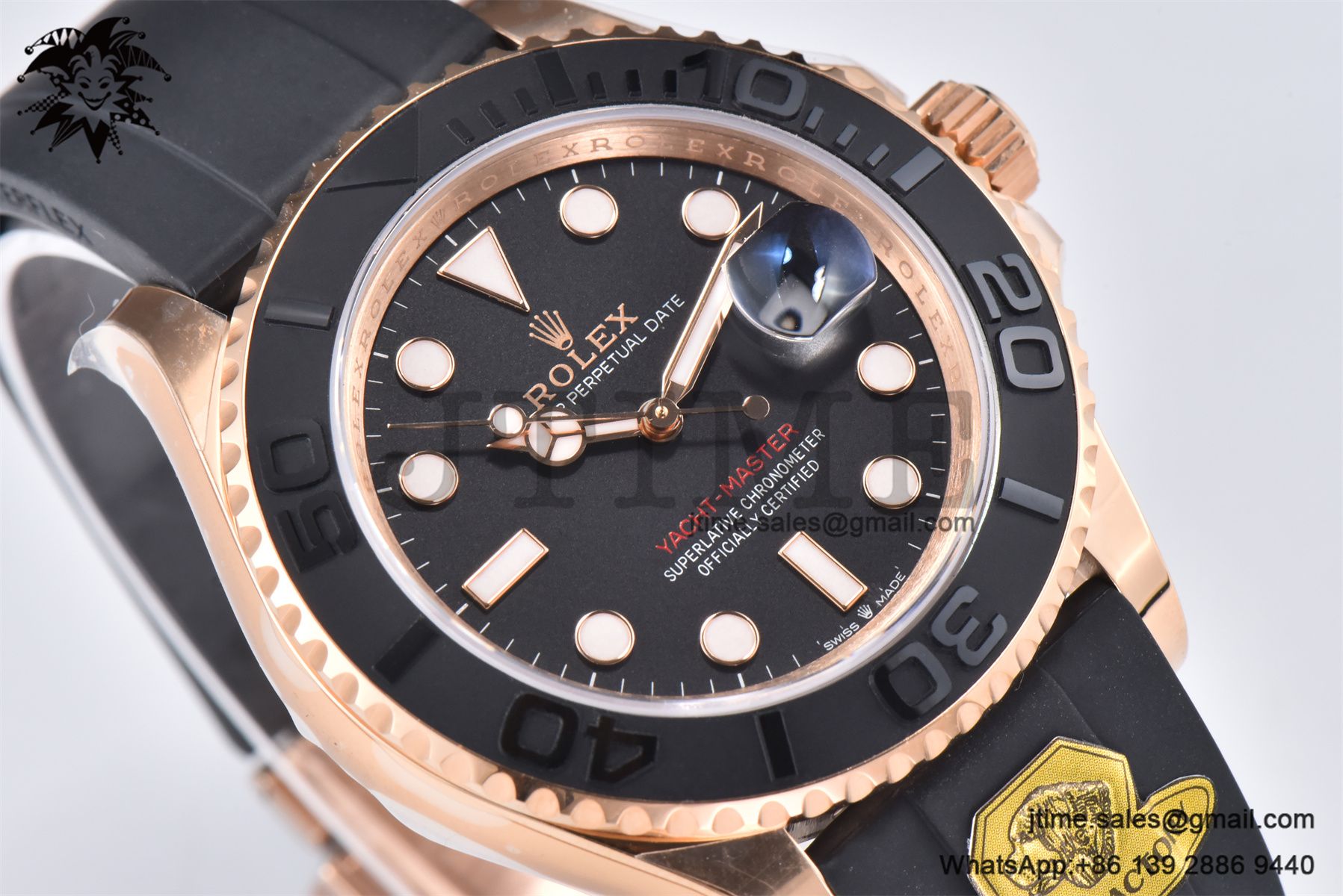 Yacht-Master 126655 Gold Factory 1:1 Best Edition Black Ceramic Bezel on Oysterflex Strap VR3235 (Tungsten Heavy Version) - Image 6