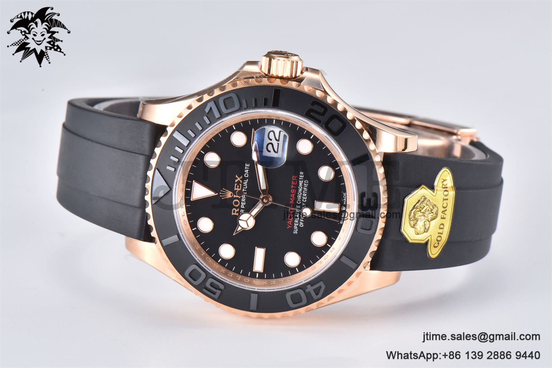 Yacht-Master 126655 Gold Factory 1:1 Best Edition Black Ceramic Bezel on Oysterflex Strap VR3235 (Tungsten Heavy Version) - Image 5