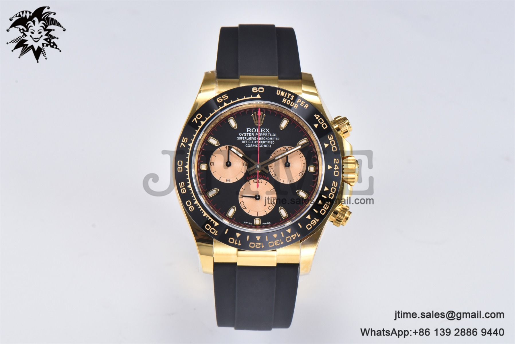 Daytona 116518 YG Gold Factory 1:1 Best Edition Black Dial on Oysterflex Rubber Strap SA4130 (Tungsten Heavy Version) - Image 2