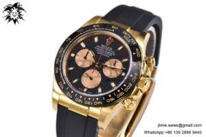 Daytona 116518 YG Gold Factory 1:1 Best Edition Black Dial on Oysterflex Rubber Strap SA4130 (Tungsten Heavy Version)