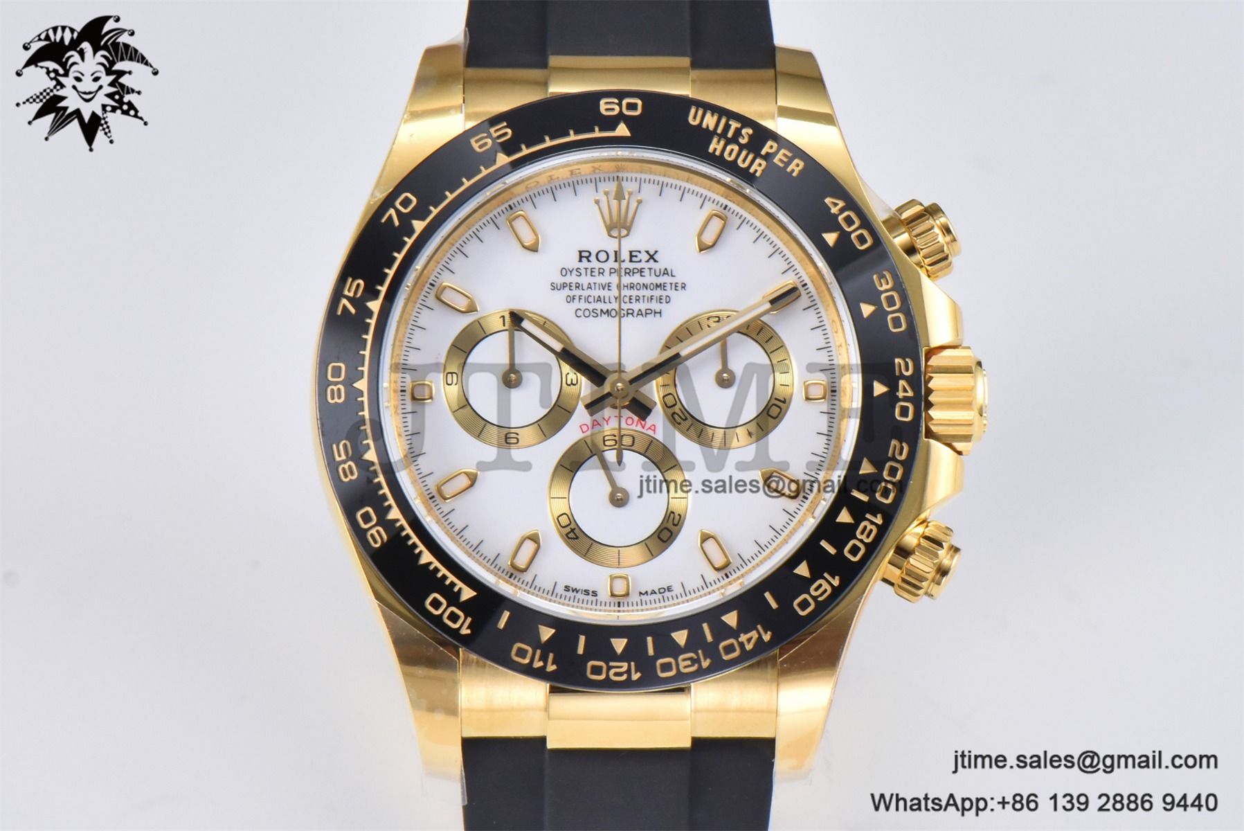 Daytona 116518 YG Gold Factory 1:1 Best Edition White Dial on Oysterflex Rubber Strap SA4130 (Tungsten Heavy Version) - Image 2