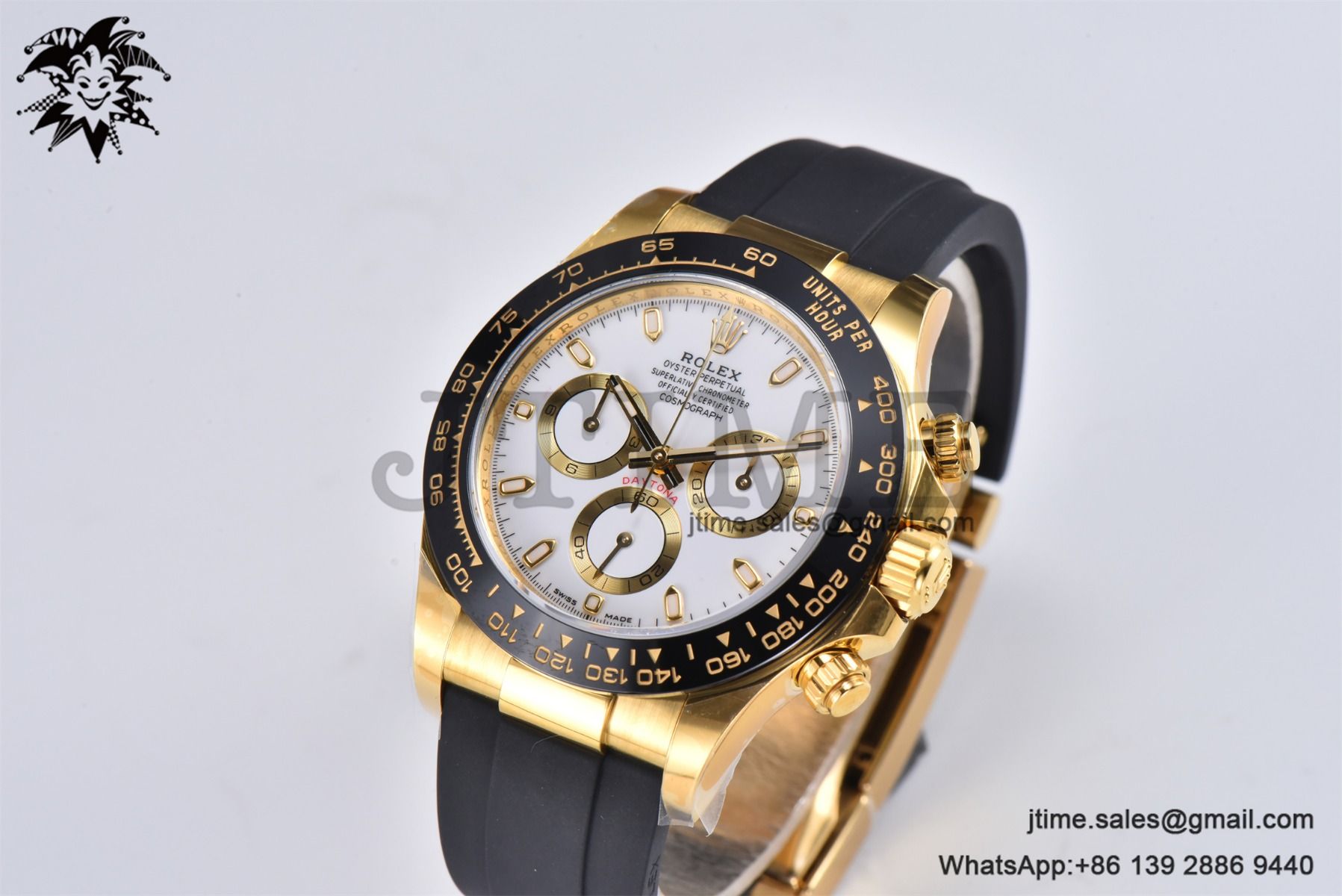 Daytona 116518 YG Gold Factory 1:1 Best Edition White Dial on Oysterflex Rubber Strap SA4130 (Tungsten Heavy Version)