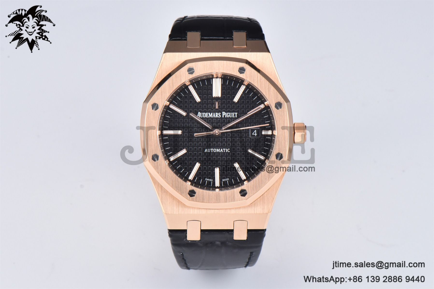 Royal Oak 41mm 15400 RG APSF 1:1 Best Edition Black Dial on Black Leather Strap SA3120 Super Clone V4 (Tungsten Heavy Version) - Image 2