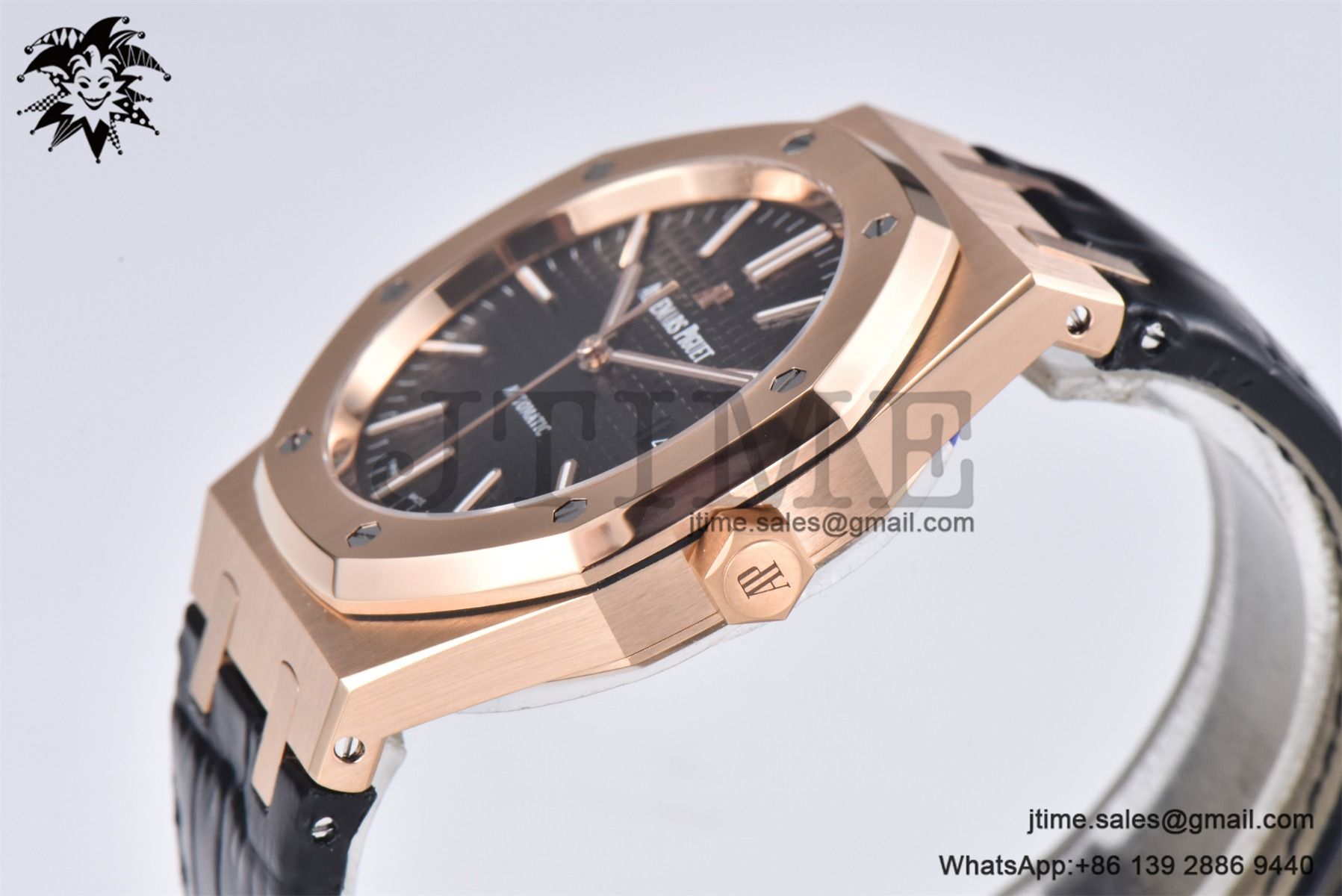 Royal Oak 41mm 15400 RG APSF 1:1 Best Edition Black Dial on Black Leather Strap SA3120 Super Clone V4 (Tungsten Heavy Version) - Image 7