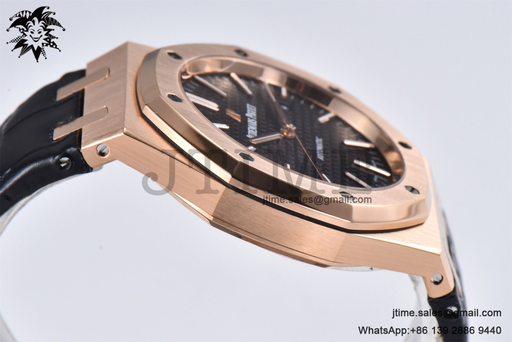 Royal Oak 41mm 15400 RG APSF 1:1 Best Edition Black Dial on Black Leather Strap SA3120 Super Clone V4 (Tungsten Heavy Version) - Image 6