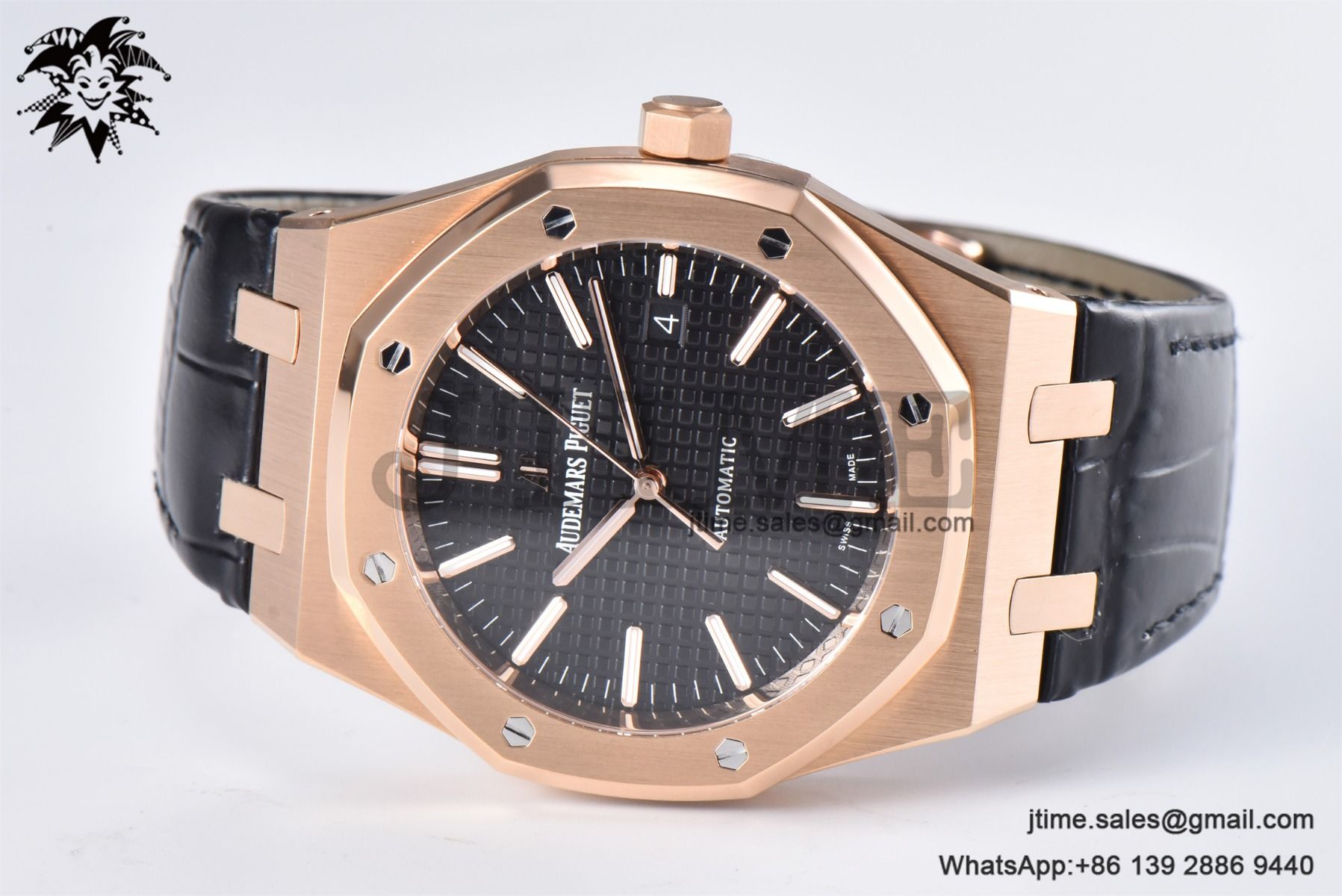 Royal Oak 41mm 15400 RG APSF 1:1 Best Edition Black Dial on Black Leather Strap SA3120 Super Clone V4 (Tungsten Heavy Version) - Image 4