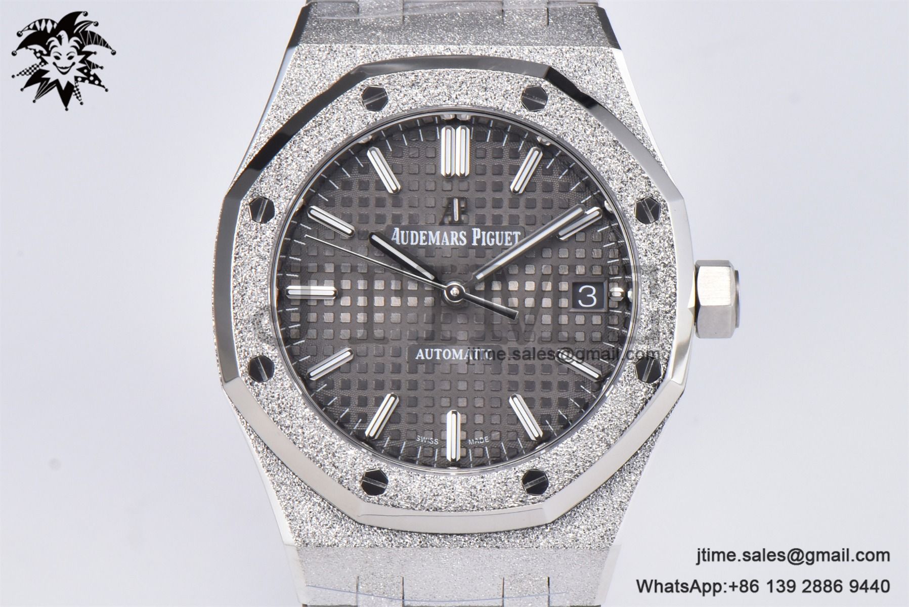 Royal Oak 37mm 15454 Frosted SS APSF 1:1 Best Edition Gray Textured Dial on Frosted SS Bracelet SA3120 Super Clone - Image 6