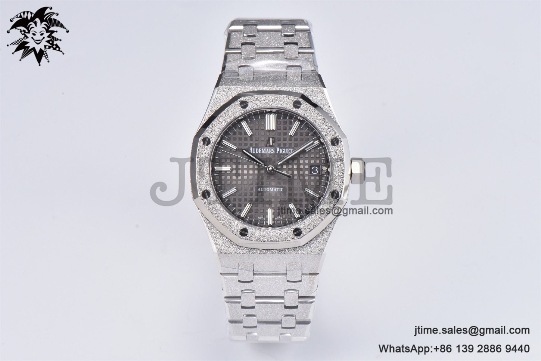 Royal Oak 37mm 15454 Frosted SS APSF 1:1 Best Edition Gray Textured Dial on Frosted SS Bracelet SA3120 Super Clone - Image 5
