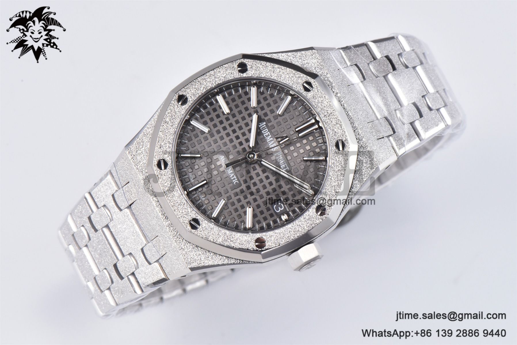 Royal Oak 37mm 15454 Frosted SS APSF 1:1 Best Edition Gray Textured Dial on Frosted SS Bracelet SA3120 Super Clone - Image 2