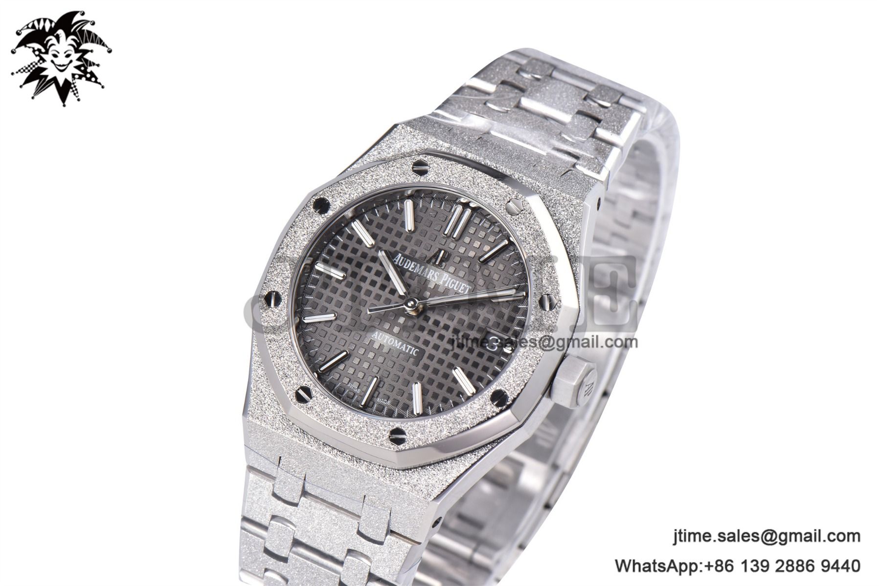 Royal Oak 37mm 15454 Frosted SS APSF 1:1 Best Edition Gray Textured Dial on Frosted SS Bracelet SA3120 Super Clone
