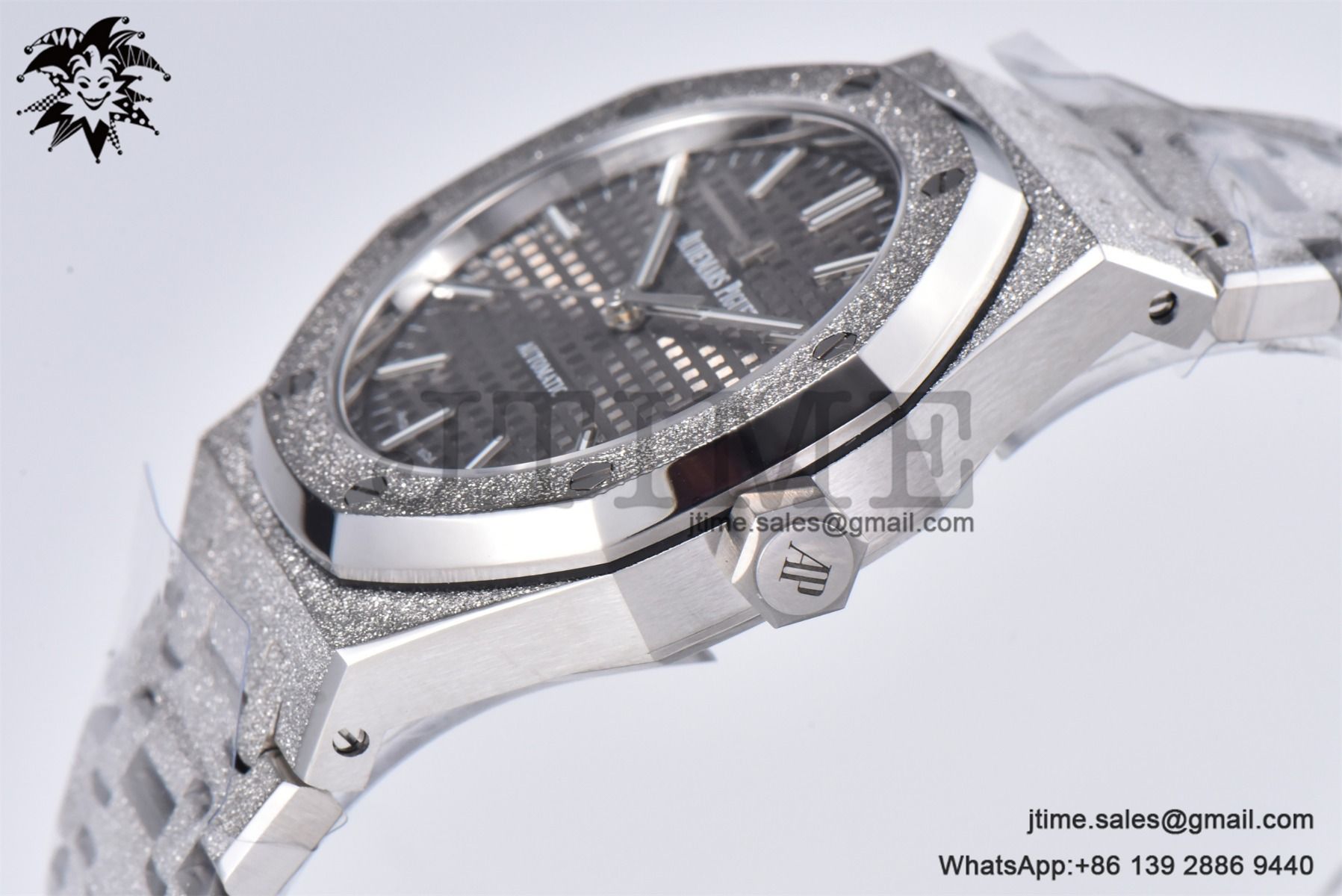 Royal Oak 37mm 15454 Frosted SS APSF 1:1 Best Edition Gray Textured Dial on Frosted SS Bracelet SA3120 Super Clone - Image 8
