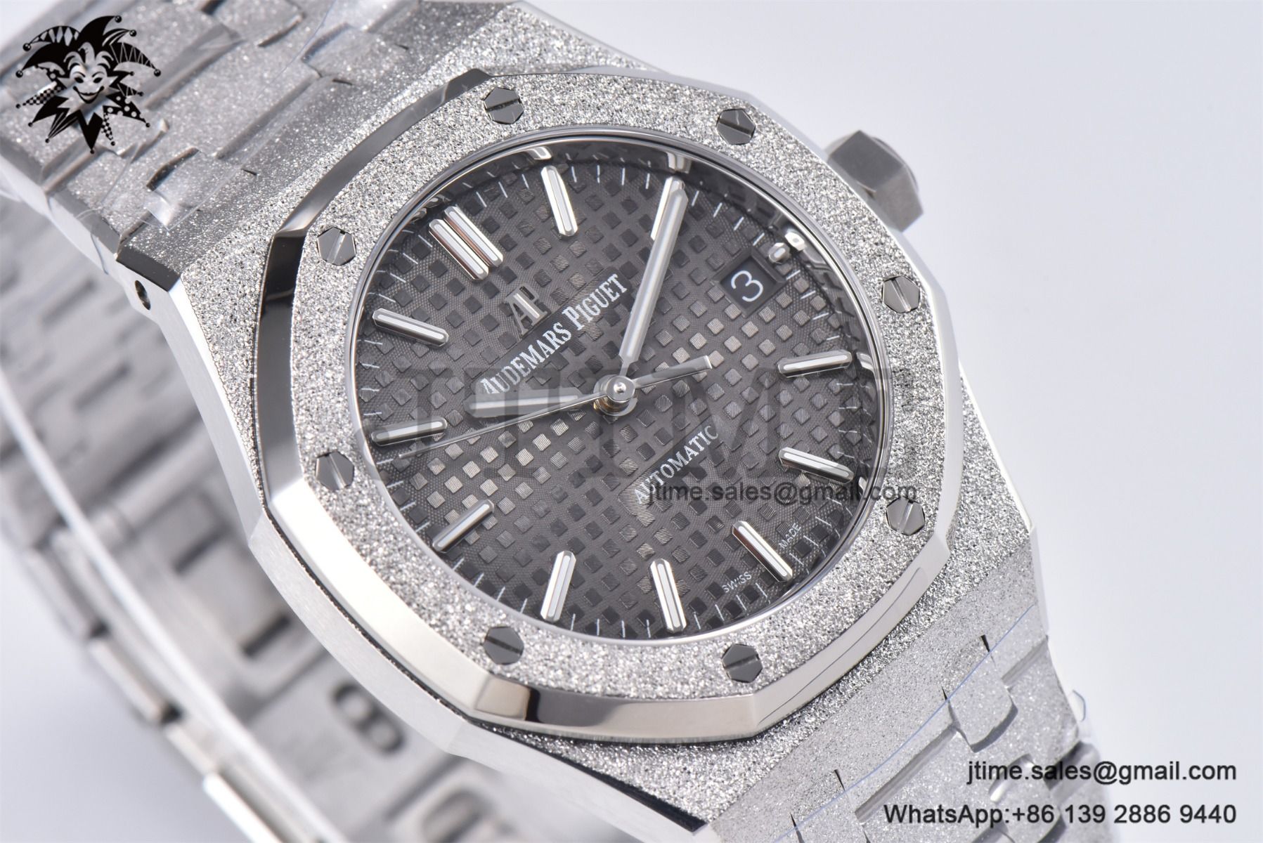 Royal Oak 37mm 15454 Frosted SS APSF 1:1 Best Edition Gray Textured Dial on Frosted SS Bracelet SA3120 Super Clone - Image 7