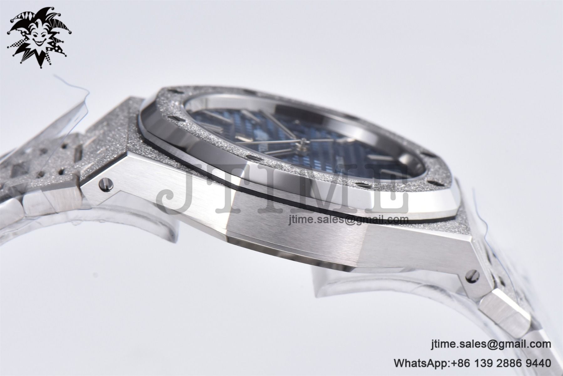 Royal Oak 37mm 15454 Frosted SS APSF 1:1 Best Edition Blue Textured Dial on Frosted SS Bracelet SA3120 Super Clone - Image 26
