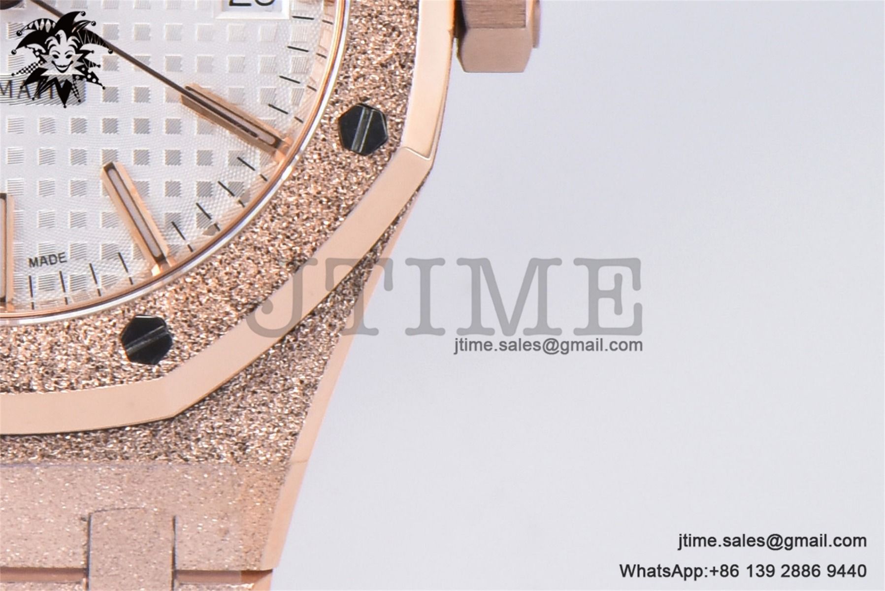Royal Oak 37mm 15454 Frosted RG APSF 1:1 Best Edition White Textured Dial on Frosted RG Bracelet SA3120 Super Clone - Image 10