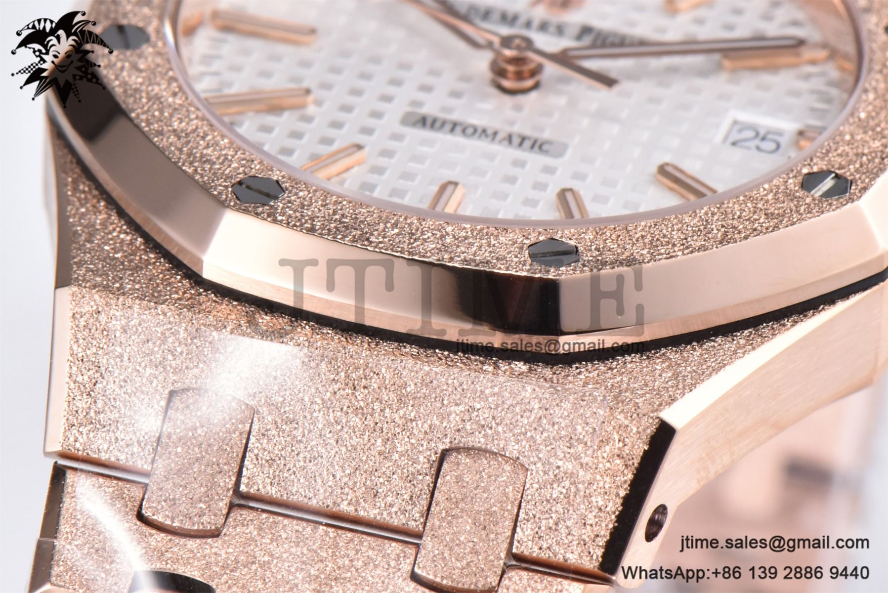 Royal Oak 37mm 15454 Frosted RG APSF 1:1 Best Edition White Textured Dial on Frosted RG Bracelet SA3120 Super Clone - Image 17
