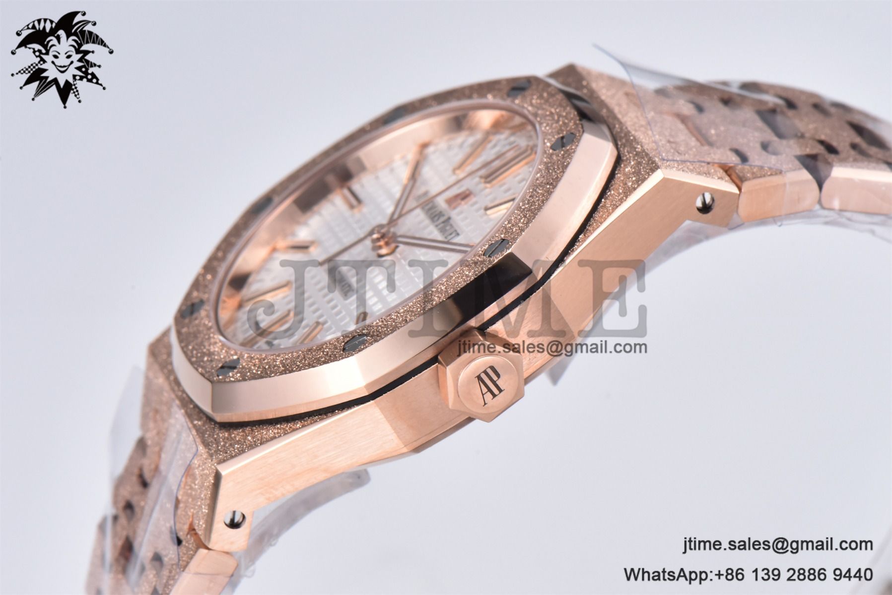 Royal Oak 37mm 15454 Frosted RG APSF 1:1 Best Edition White Textured Dial on Frosted RG Bracelet SA3120 Super Clone - Image 9