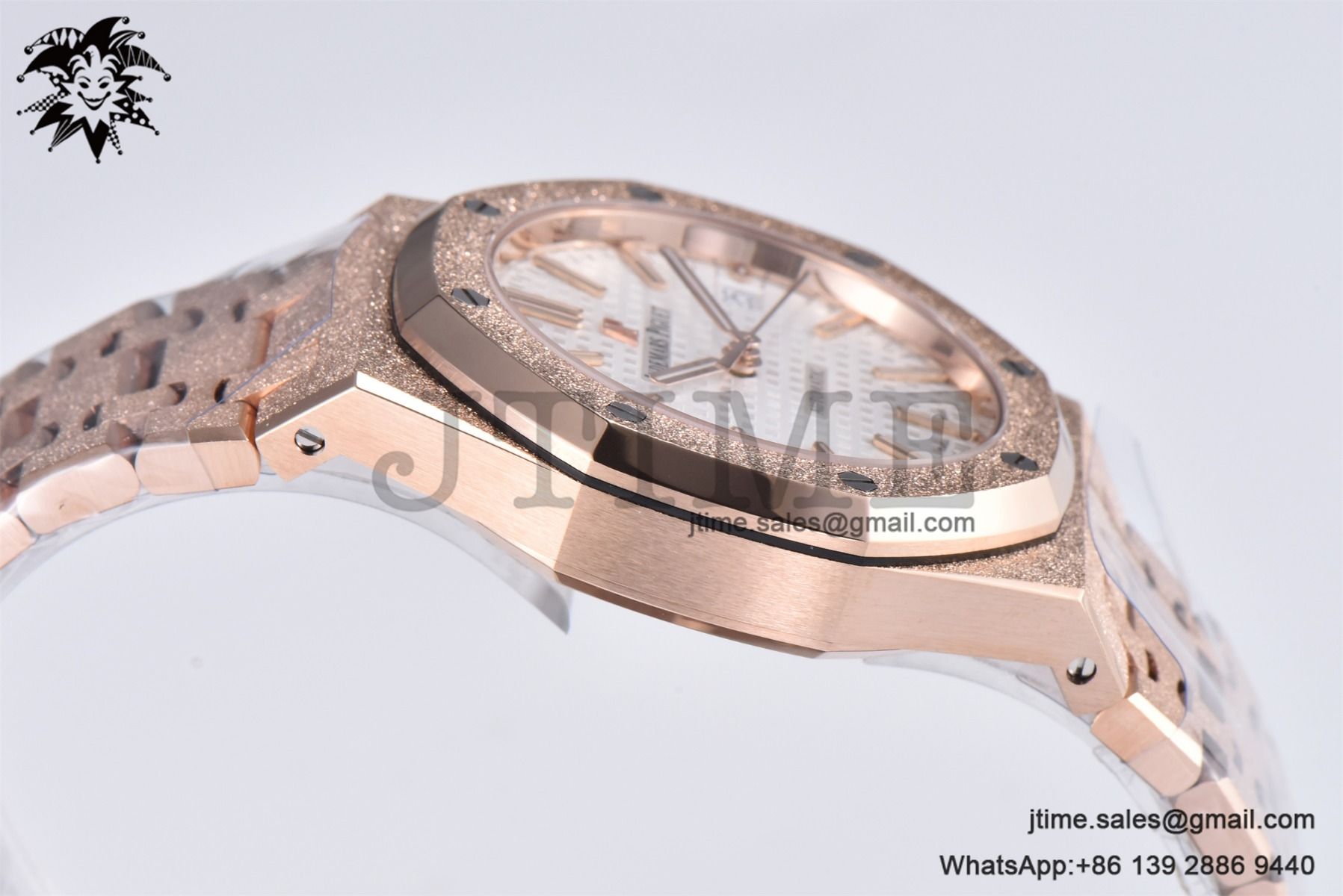 Royal Oak 37mm 15454 Frosted RG APSF 1:1 Best Edition White Textured Dial on Frosted RG Bracelet SA3120 Super Clone - Image 8