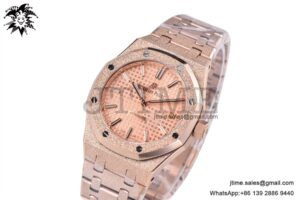 Royal Oak 37mm 15454 Frosted RG APSF 1:1 Best Edition RG Textured Dial on Frosted RG Bracelet SA3120 Super Clone