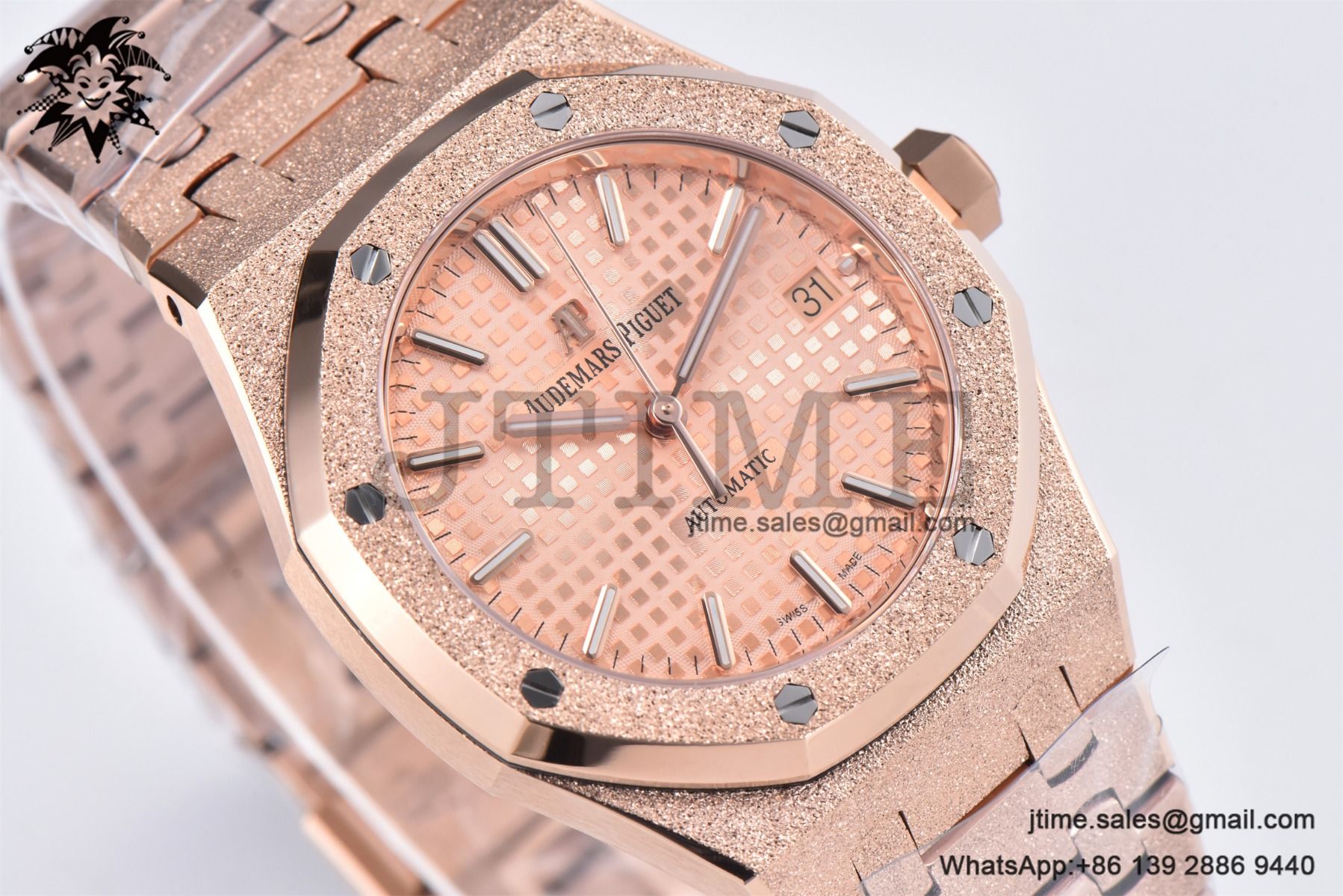Royal Oak 37mm 15454 Frosted RG APSF 1:1 Best Edition RG Textured Dial on Frosted RG Bracelet SA3120 Super Clone - Image 4