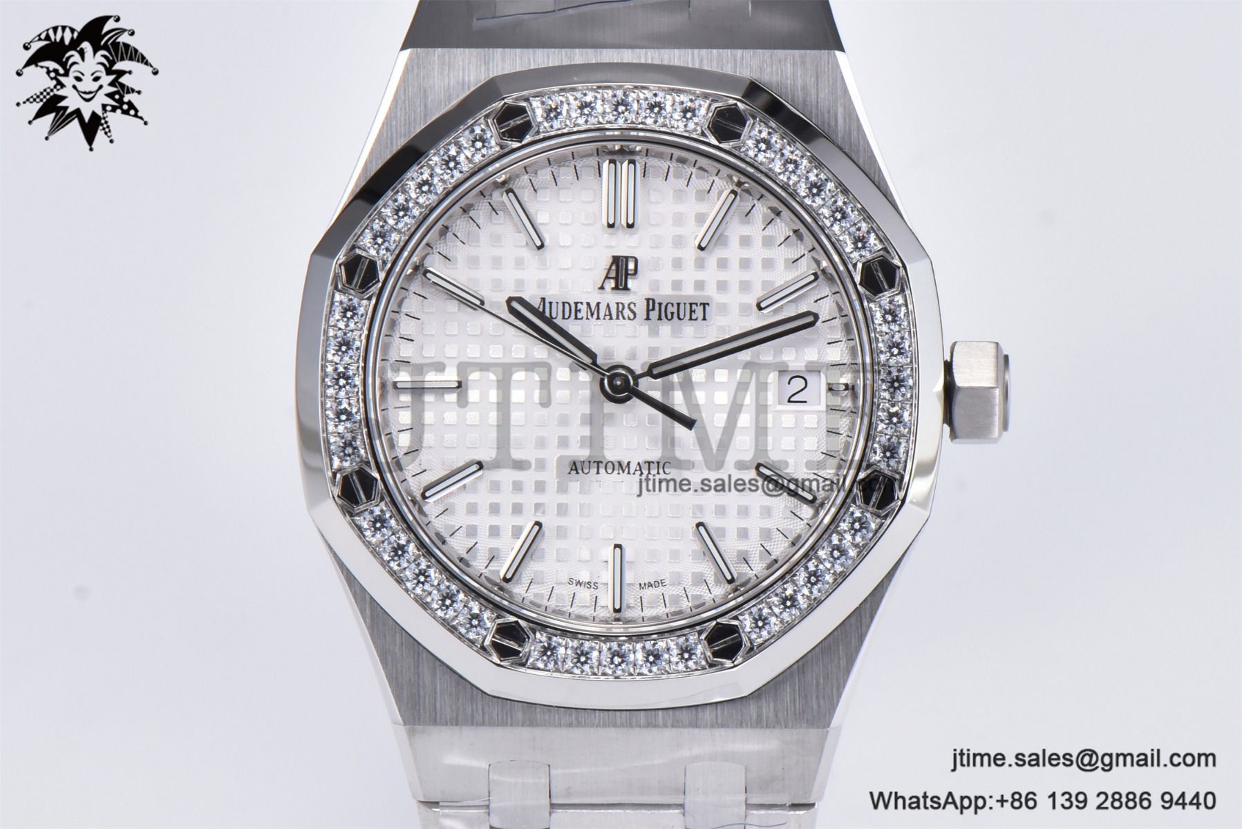 Royal Oak 37mm 15451 SS APSF 1:1 Best Edition White Textured Dial on SS Bracelet SA3120 Super Clone - Image 4
