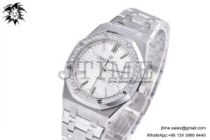 Royal Oak 37mm 15451 SS APSF 1:1 Best Edition White Textured Dial on SS Bracelet SA3120 Super Clone