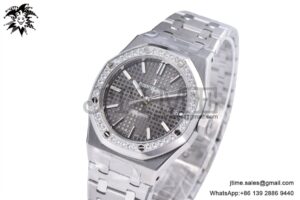 Royal Oak 37mm 15451 SS APSF 1:1 Best Edition Gray Textured Dial on SS Bracelet SA3120 Super Clone