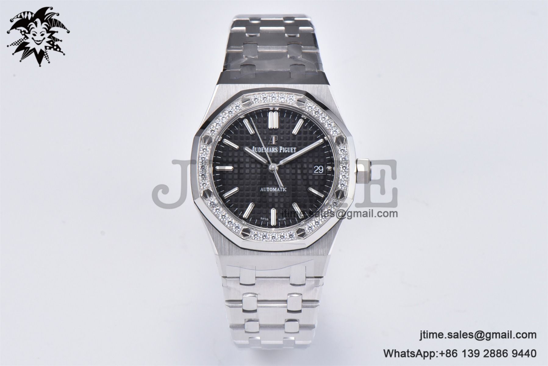 Royal Oak 37mm 15451 SS APSF 1:1 Best Edition Black Textured Dial on SS Bracelet SA3120 Super Clone - Image 4