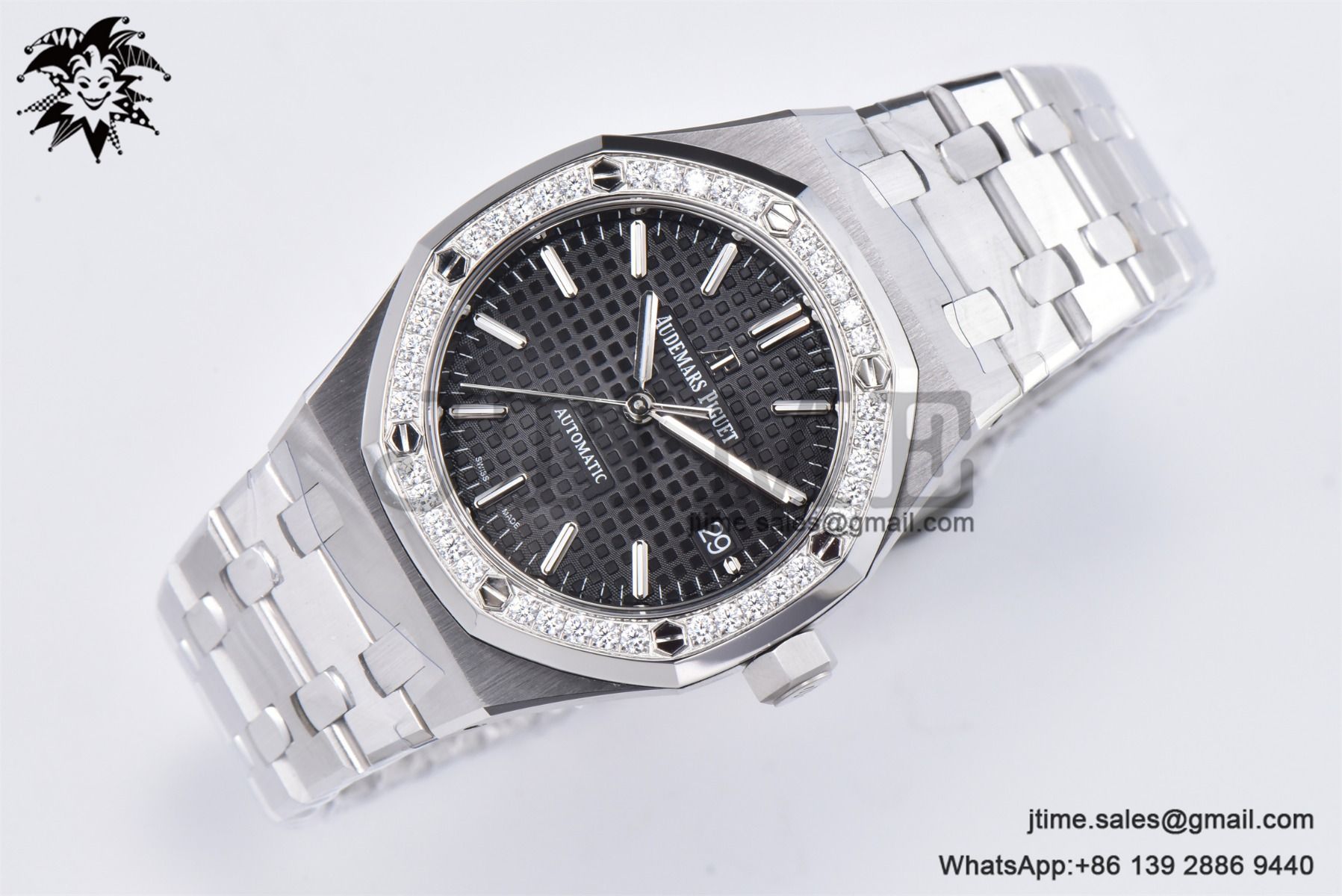 Royal Oak 37mm 15451 SS APSF 1:1 Best Edition Black Textured Dial on SS Bracelet SA3120 Super Clone - Image 2
