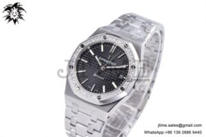 Royal Oak 37mm 15451 SS APSF 1:1 Best Edition Black Textured Dial on SS Bracelet SA3120 Super Clone