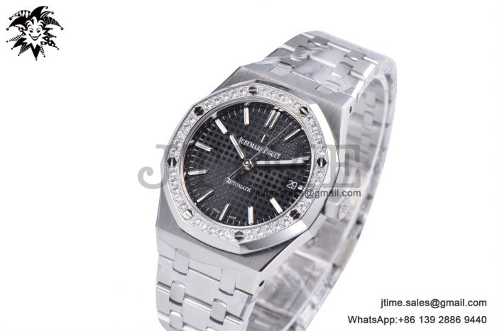 Royal Oak 37mm 15451 SS APSF 1:1 Best Edition Black Textured Dial on SS Bracelet SA3120 Super Clone