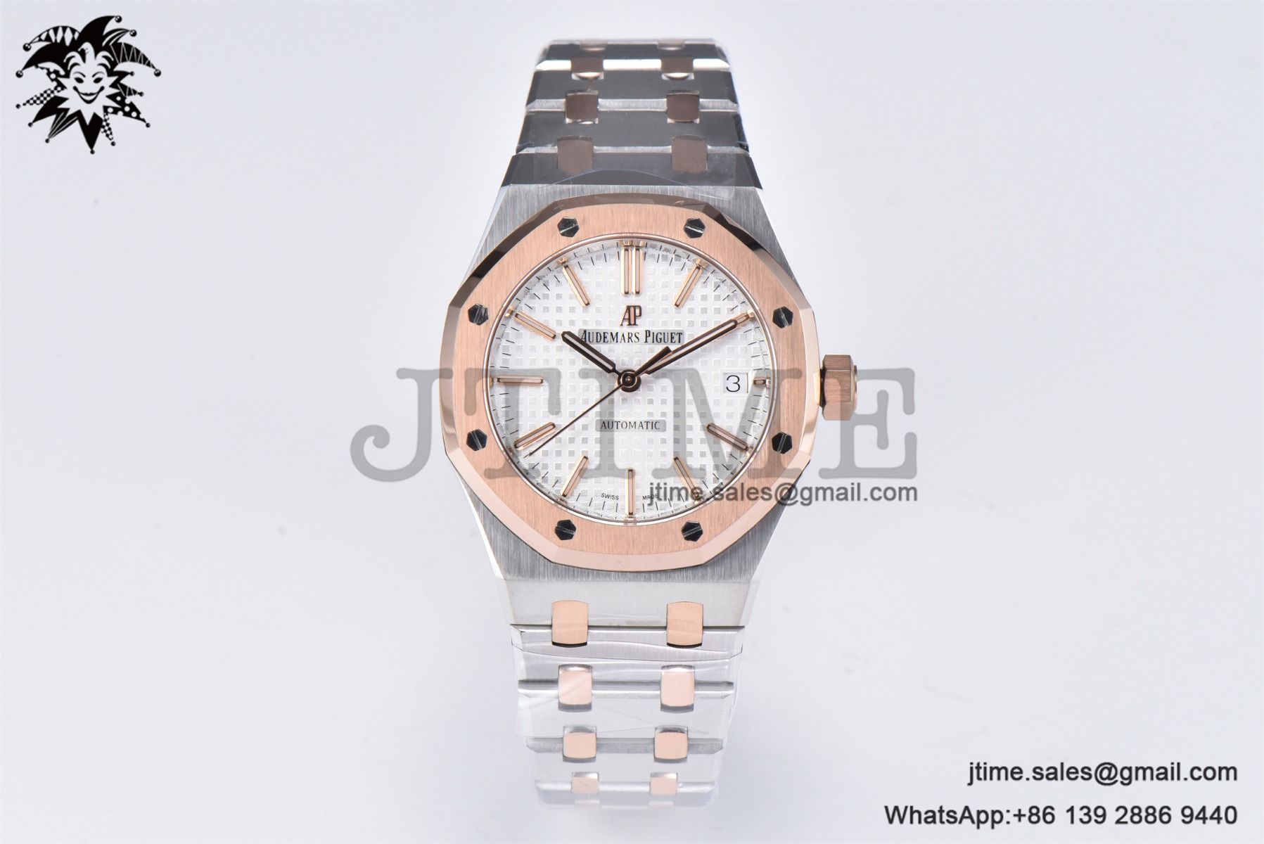 Royal Oak 37mm 15450 SS/RG APSF 1:1 Best Edition White Textured Dial on SS /RG Bracelet SA3120 Super Clone - Image 3