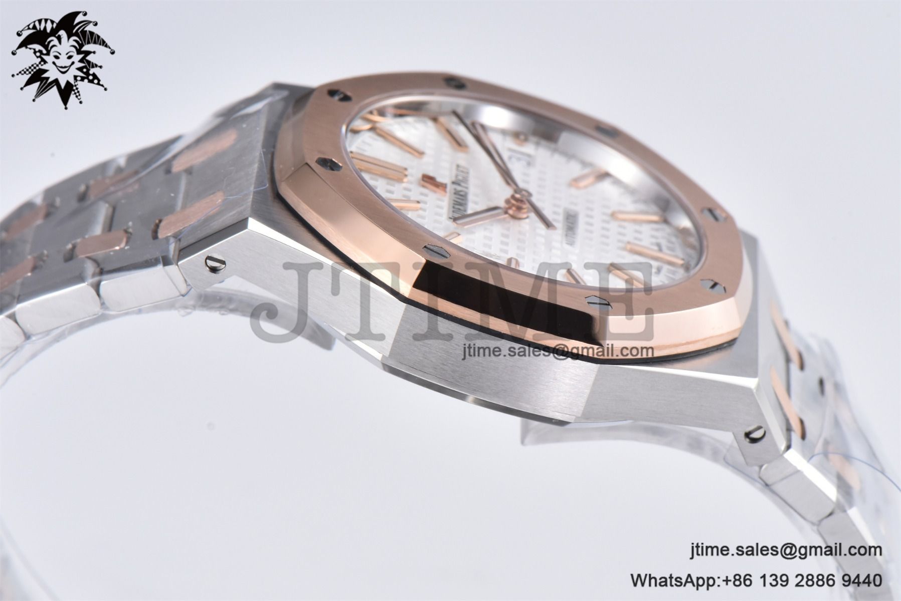Royal Oak 37mm 15450 SS/RG APSF 1:1 Best Edition White Textured Dial on SS /RG Bracelet SA3120 Super Clone - Image 8