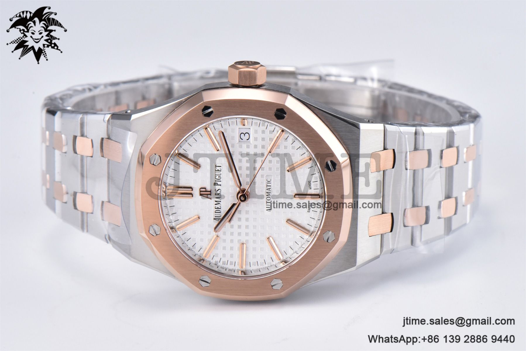 Royal Oak 37mm 15450 SS/RG APSF 1:1 Best Edition White Textured Dial on SS /RG Bracelet SA3120 Super Clone - Image 7