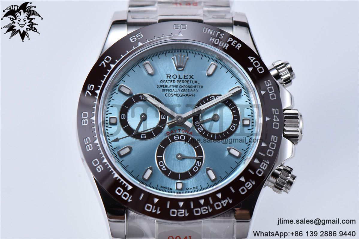 Daytona 116506 Brown Ceramic Bezel Noob 1:1 Best Edition 904L SS Case and Bracelet Ice Blue Dial SA4130 - Image 7