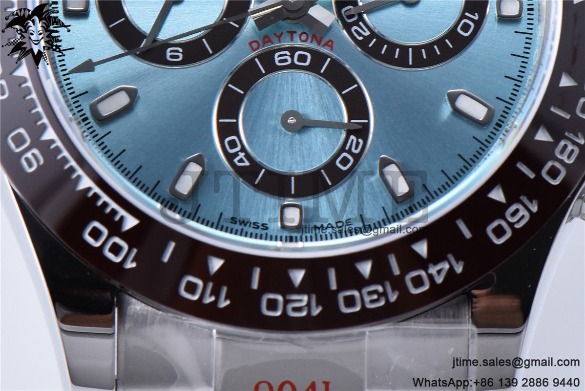 Daytona 116506 Brown Ceramic Bezel Noob 1:1 Best Edition 904L SS Case and Bracelet Ice Blue Dial SA4130 - Image 6
