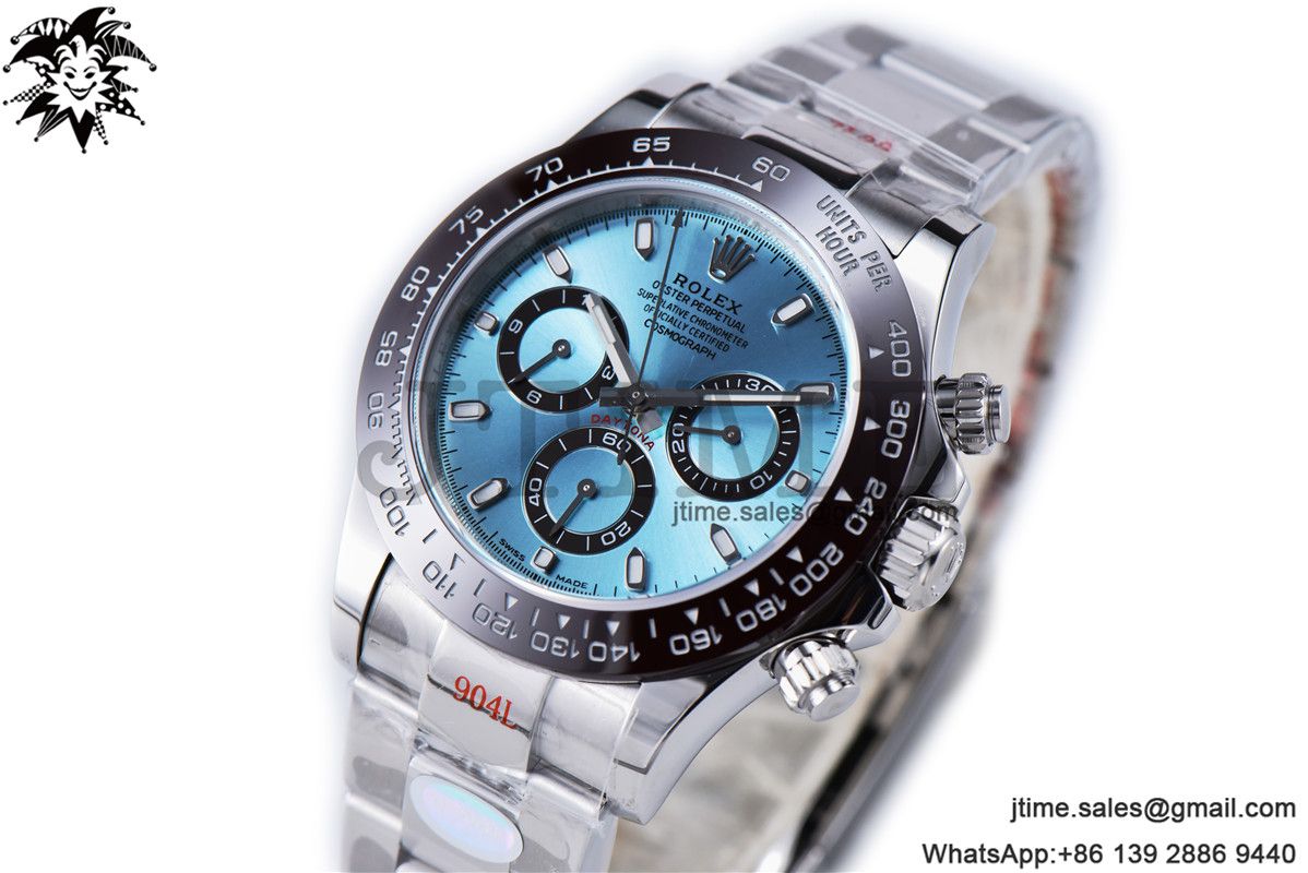 Daytona 116506 Brown Ceramic Bezel Noob 1:1 Best Edition 904L SS Case and Bracelet Ice Blue Dial SA4130