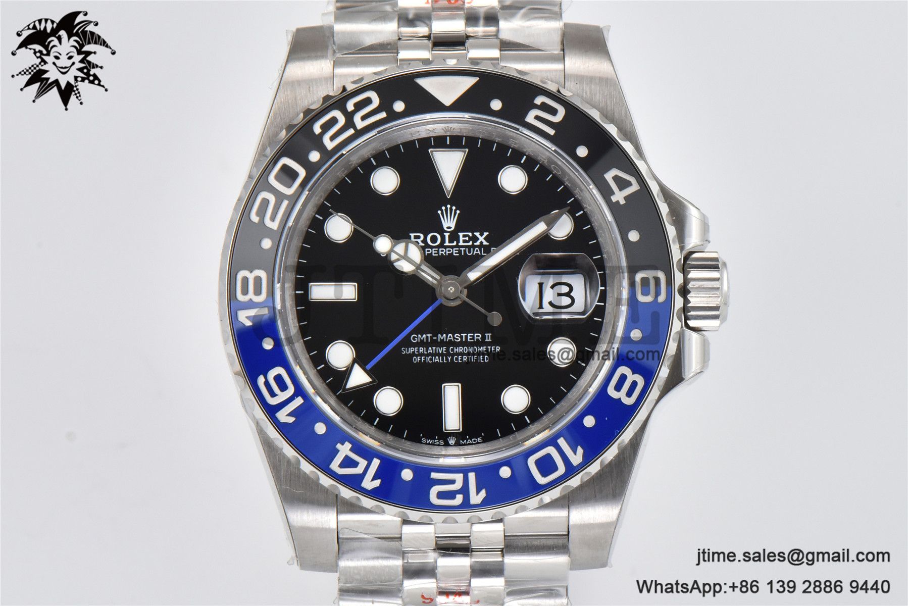 GMT-Master II Batman 126710 BLNR Black/Blue Ceramic VSF Best Edition on SS Jubilee Bracelet VR3186 - Image 2