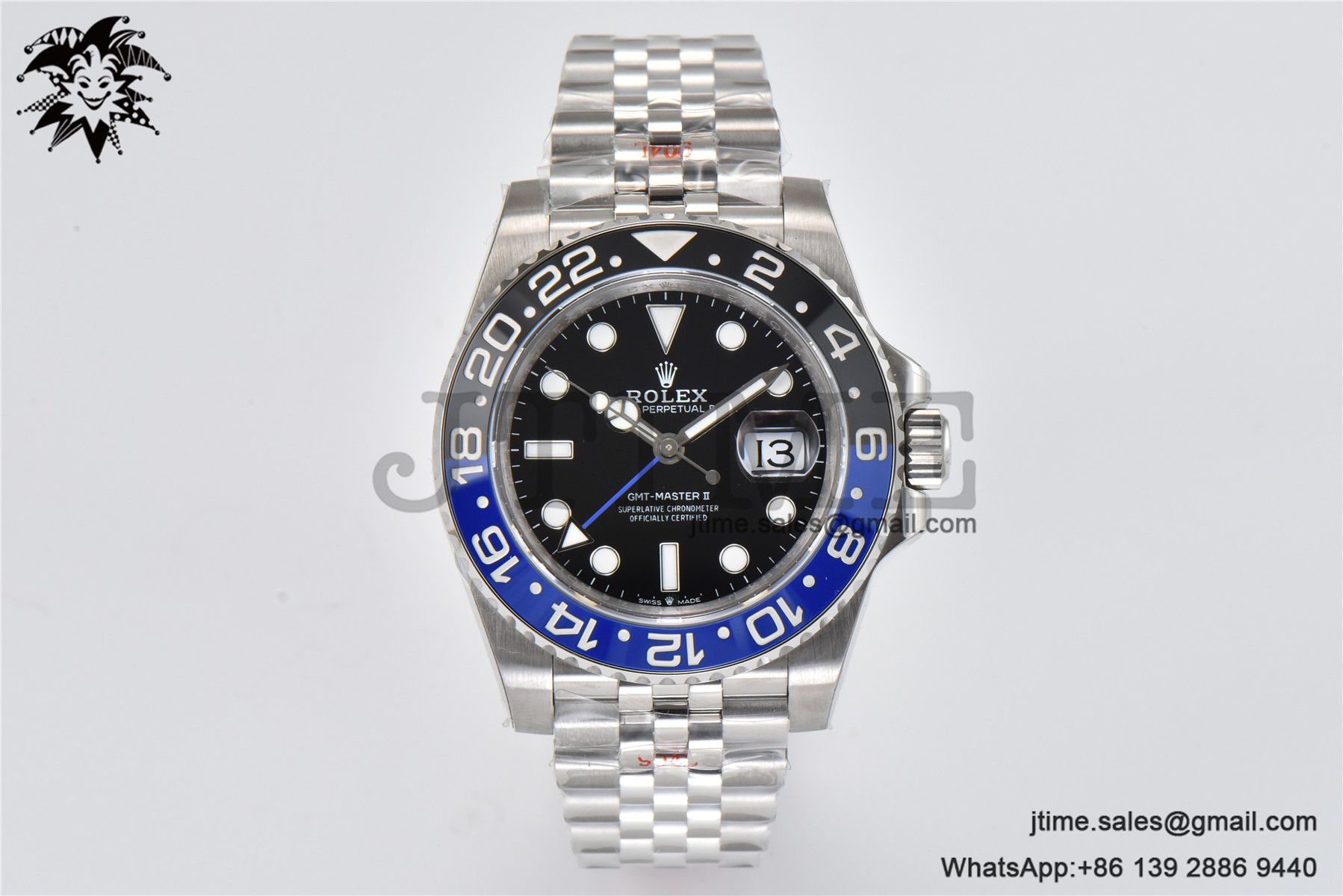 GMT-Master II Batman 126710 BLNR Black/Blue Ceramic VSF Best Edition on SS Jubilee Bracelet VR3186 - Image 4