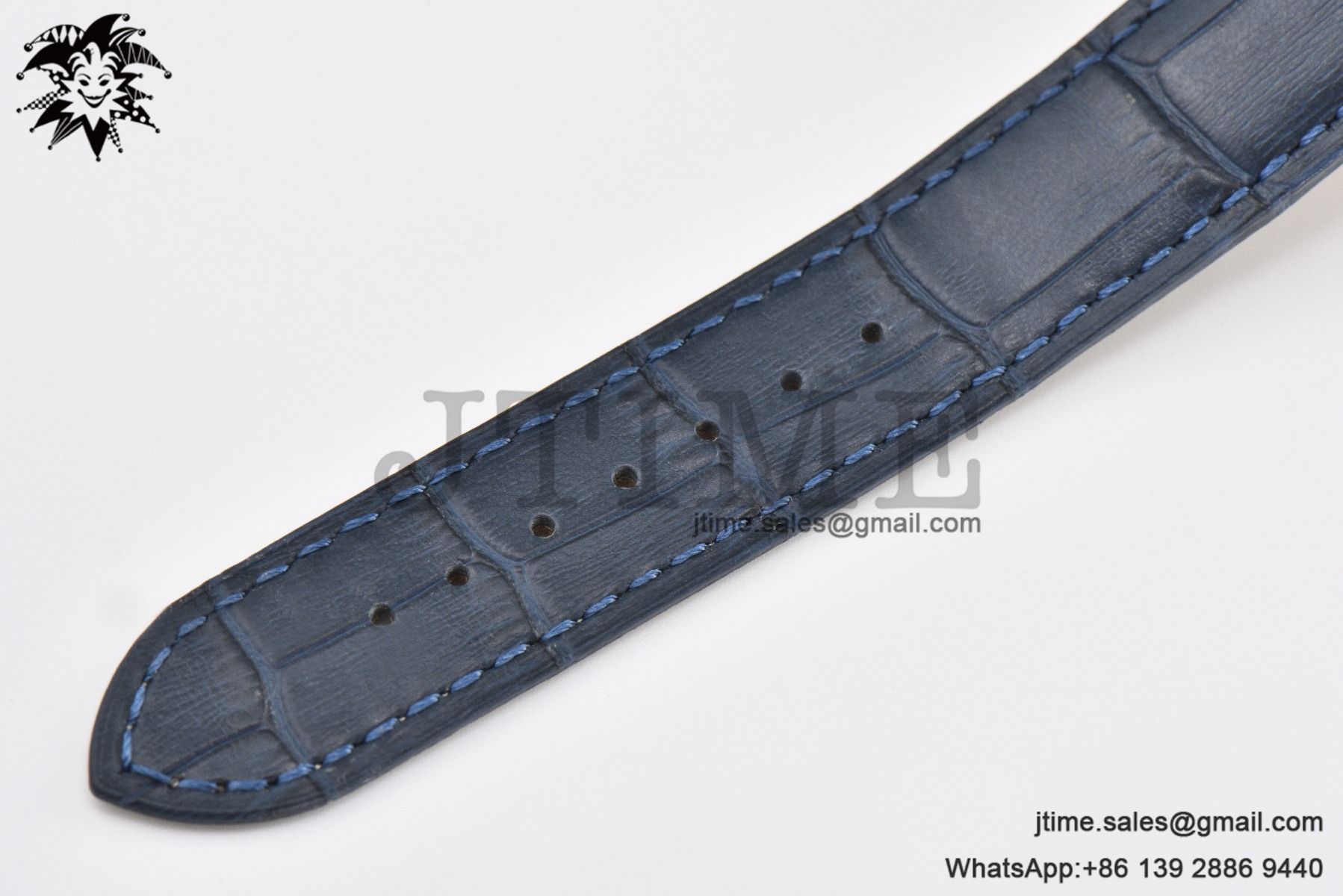 Santos Dumont 32mm YG AF 1:1 Best Edition Black Dial YG Marker on Blue Leather Strap Ronda Quartz - Image 21
