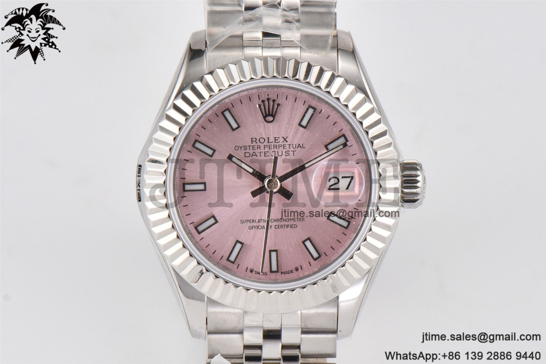 Datejust 28mm Ladies SS WF 1:1 Best Edition Pink Dial Bezel on SS Jubilee Bracelet A2236 - Image 2