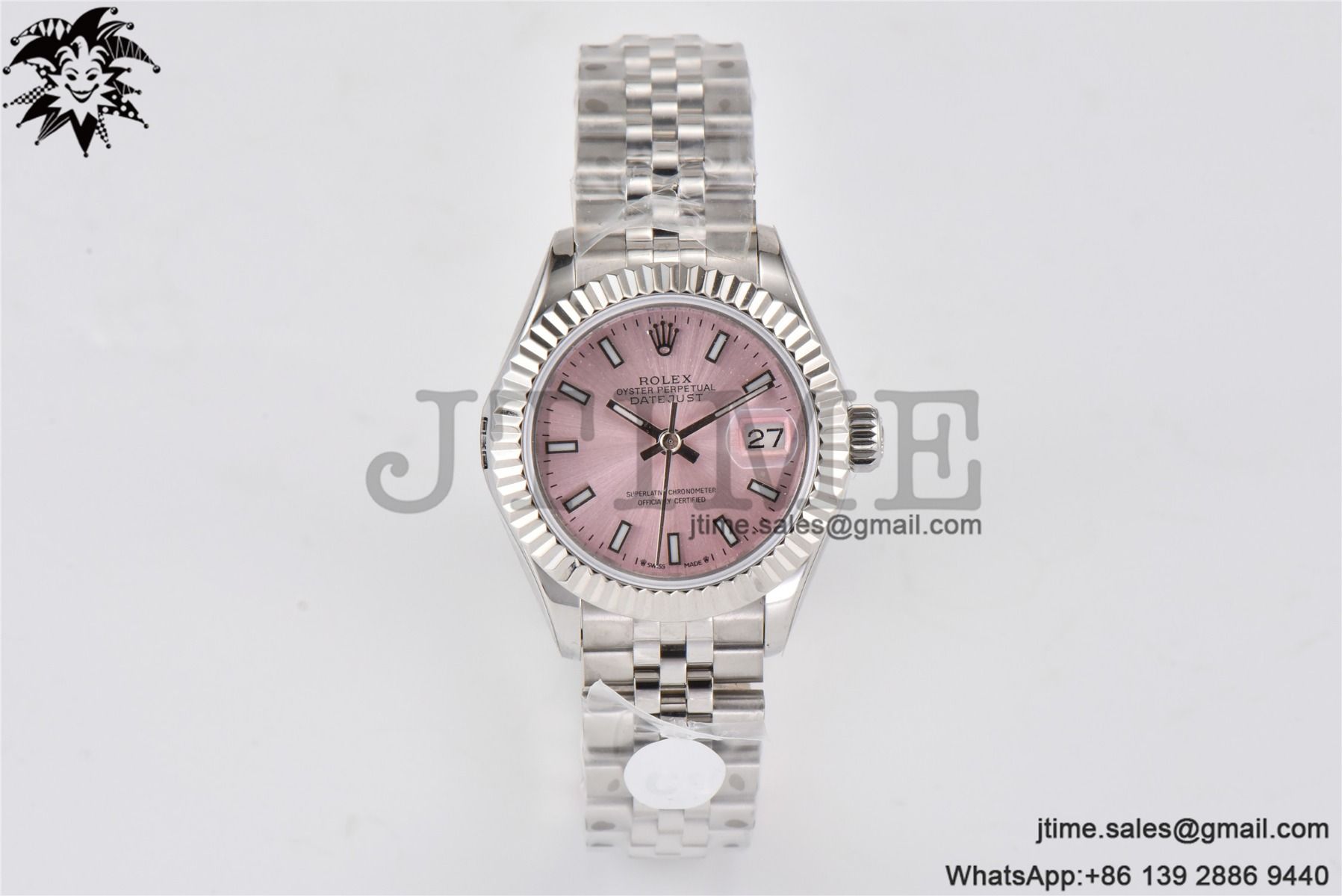 Datejust 28mm Ladies SS WF 1:1 Best Edition Pink Dial Bezel on SS Jubilee Bracelet A2236 - Image 3