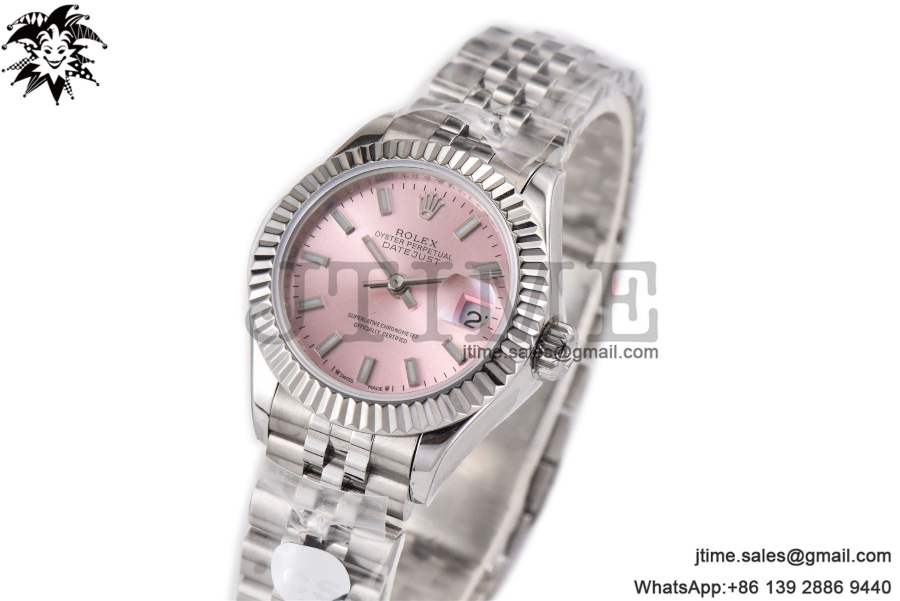 Datejust 28mm Ladies SS WF 1:1 Best Edition Pink Dial Bezel on SS Jubilee Bracelet A2236