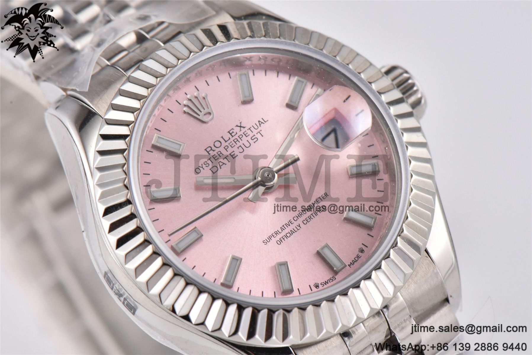 Datejust 28mm Ladies SS WF 1:1 Best Edition Pink Dial Bezel on SS Jubilee Bracelet A2236 - Image 8