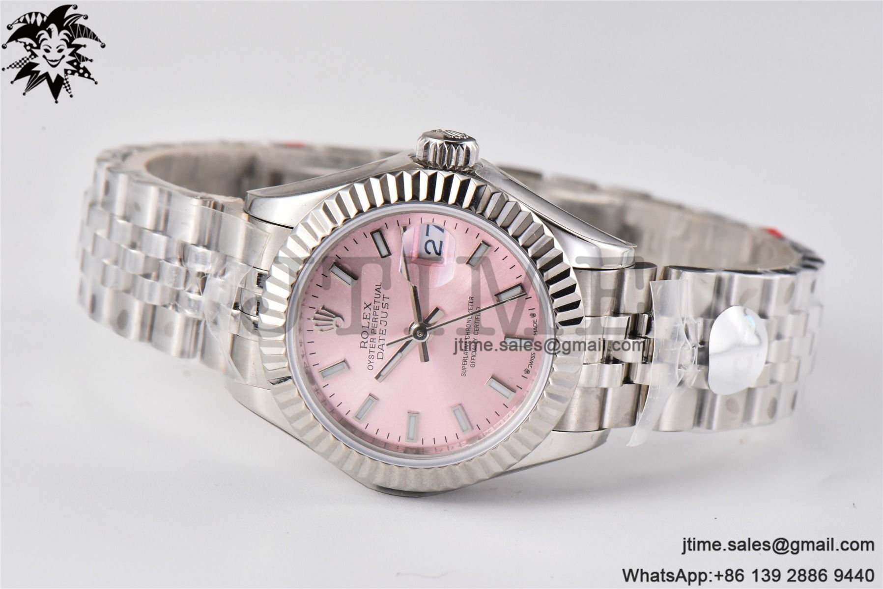 Datejust 28mm Ladies SS WF 1:1 Best Edition Pink Dial Bezel on SS Jubilee Bracelet A2236 - Image 9