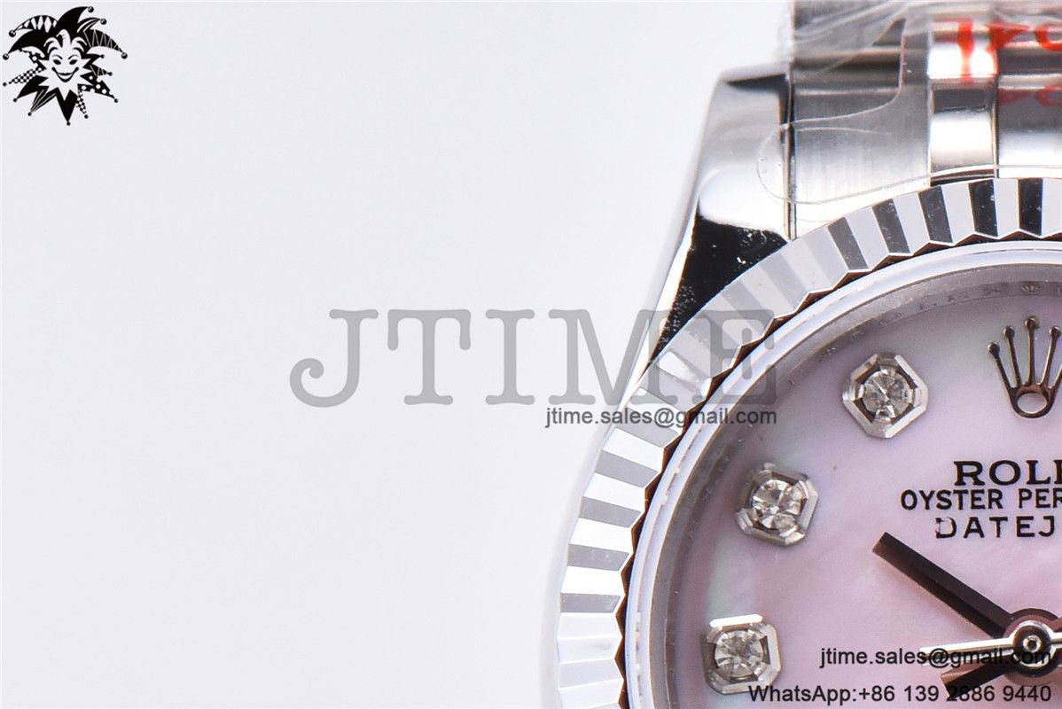 Ladies Datejust 31mm Fluted Bezel 904L Steel GMF Best Edition Pink MOP Dial Diamond Markers on Jubilee Bracelet A2671 - Image 11