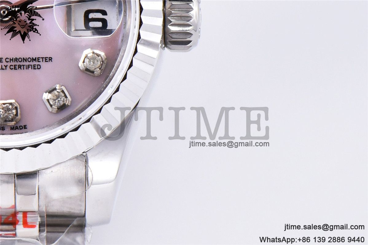 Ladies Datejust 31mm Fluted Bezel 904L Steel GMF Best Edition Pink MOP Dial Diamond Markers on Jubilee Bracelet A2671 - Image 14