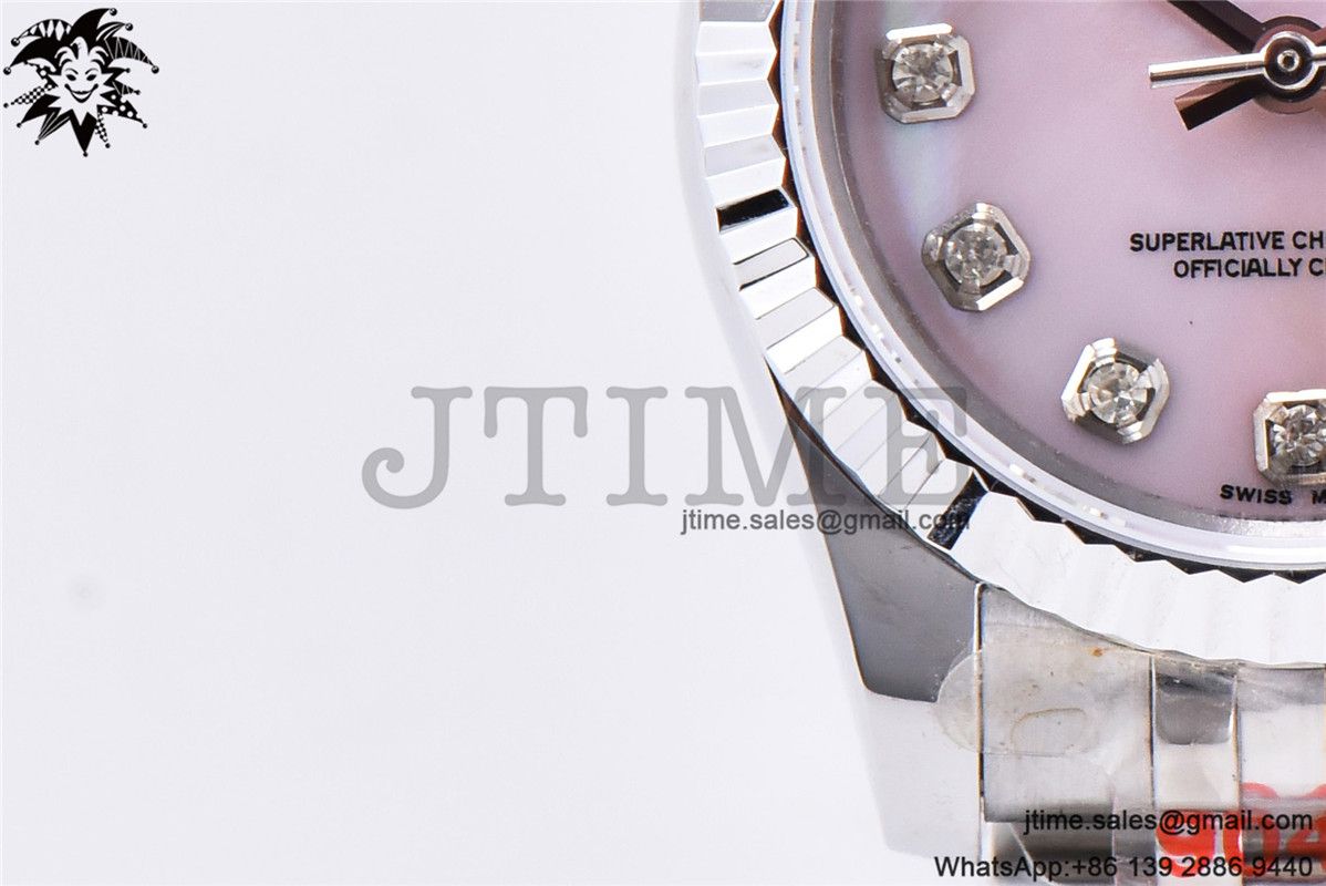 Ladies Datejust 31mm Fluted Bezel 904L Steel GMF Best Edition Pink MOP Dial Diamond Markers on Jubilee Bracelet A2671 - Image 12