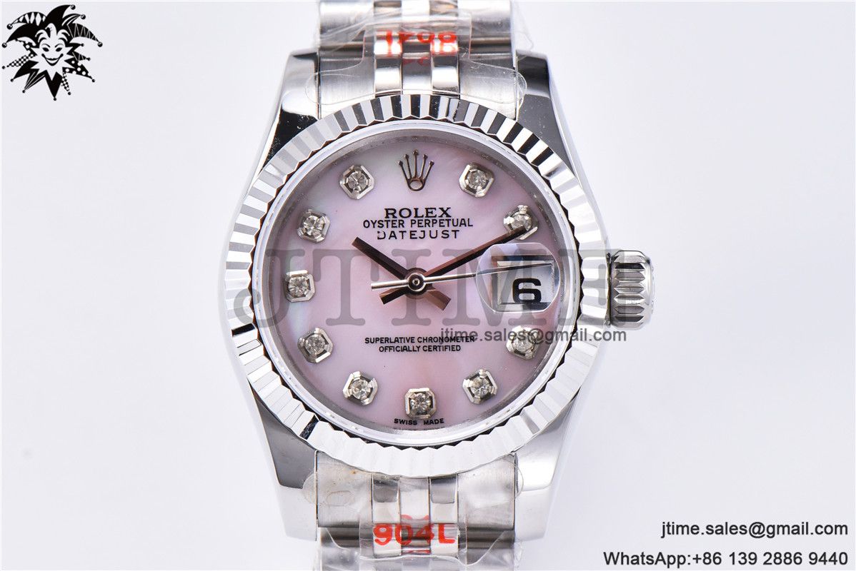 Ladies Datejust 31mm Fluted Bezel 904L Steel GMF Best Edition Pink MOP Dial Diamond Markers on Jubilee Bracelet A2671 - Image 2